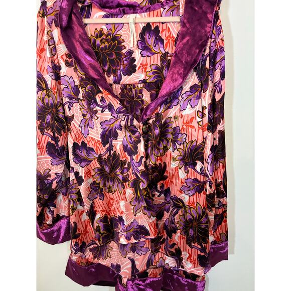 By Anthropologie Luxe Sleep Set Women’s Printed XL Loungewear Glam Boho Flirty - Picture 4 of 9